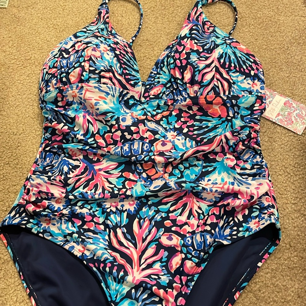 NWT Stella Parker Collection One Piece Swimsuit Blue, size m